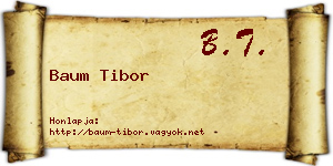 Baum Tibor névjegykártya